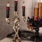 Halloween Candelabra with LED Flameless Candles Holder Battery Operated Flickering Spooky Lighting for Halloween Decorations Mental Décor Window Centerpieces
